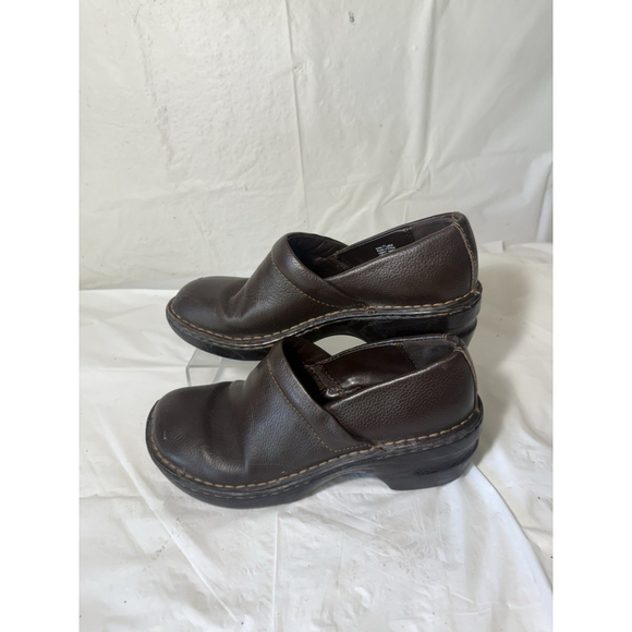 Sonoma Shoes - Sonoma Life Style Women's Brown Leather Slip On Clogs Shoes Size 7.5